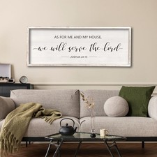 Comurdyo As Me And My House We Will Serve Lord Wall Decor White, 40