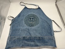 Vintage TYCA Native American chief graphic Blue Jean Denim Embossed Apron USA picture