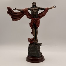 Resurrection of Jesus Christ Figurine Bronze Finish John 3:16 Religious Statue picture