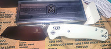 Bestechman Cicad's Wing BMK06L Pocketknife 10Cr15MoV Cleaver White G10 picture