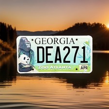 Georgia License Plate Zoo Atlanta Panda Bear Gorilla Frog Bamboo DEA271 picture