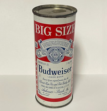 16 OZ BUDWEISER LAGER BEER FLAT TOP CAN  by Busch St Louis MISSOURI  BIG SIZE picture