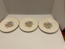 Vintage Atlas China Floral Plates Set of 3 — Warranted 22 Karat Gold picture