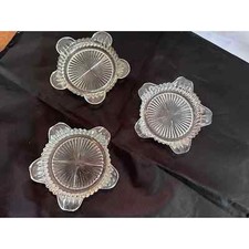 Vintage Mid Century Round Glass ashtrays- Set of 3 picture
