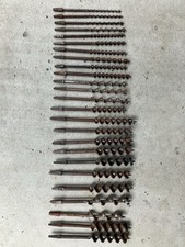 LOT OF 25 VINTAGE DRILL BRACE AUGER BITS USA IRWIN STANLEY RUSSELL JENNINGS ETC picture