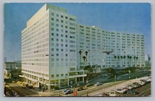 Statler Center Los Angeles California Hotel c1956 Old Cars Taxis Postcard Vtg B7 picture