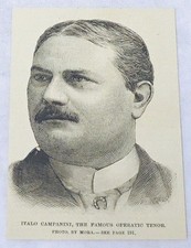 1889 magazine engraving ~ ITALO CAMPANINI, Operatic Tenor picture