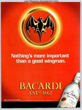 Bacardi Bat Logo Wingman Rum Brand January 2001 Advertisement picture