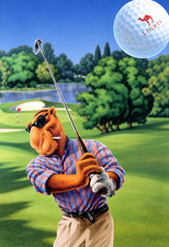 Vintage Camel Golf Poster Repro 90s Golfing Wall Art Funny Golfer Print 13x19 picture