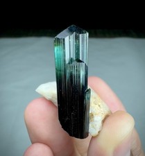 Natural bicolour tourmaline crystal on matrix from Afghanistan picture