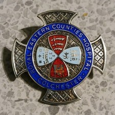 ROYAL EASTERN COUNTIES Hospital Asylum Colchester 1969 Silver EnamelnPin Badge picture
