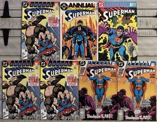 MINT🔥 SUPERMAN ANNUAL 1985-1988 COMIC BOOK LOT 7 ISSUES #1x3 | #2x2 | #11 | #12 picture
