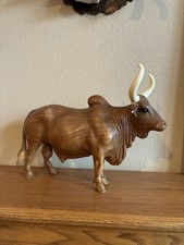 Vintage Breyer Woodgrain Finish Plastic Brahma Bull 1959-1965 12” Pre-Mark picture