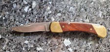 Vintage USA Schrade LB7 “Bear Paw” Lockback Folder with Original Leather Sheath picture