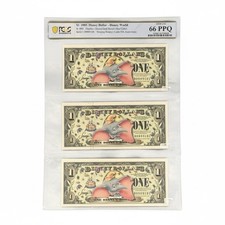2005 Disney Dollar Dumbo Set PCGS 66 PPQ 3 Consecutive Serials Castle 50th picture