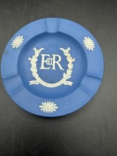 WEDGWOOD ROYAL BLUE JASPERWARE QUEEN ELIZABETH II CORONATION 1953 ASHTRAY picture