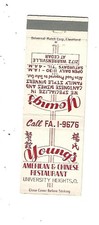 Young's American & Chinese Restaurant  Matchcover  University Heights, O. picture