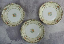 Set of 3 Vintage Meito Fine China Made in Japan w/Flowers Soup Bowls picture