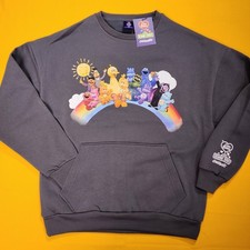 Cakeworthy Care Bears X Sesame Street Crewneck Sweatshirt Pull Over Grey M NEW picture