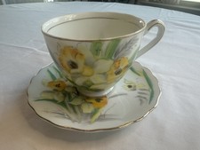 Kasuga Ware Hand Painted Fine China Cup & Saucer, Daffodil No. 3 picture