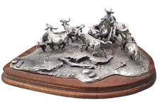 Donald Polland Border Rustlers Fine Pewter Sculpture 467/500, Vintage 1973 picture