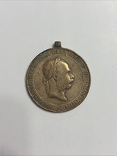 Antique AUSTRIA Bronze WAR SERVICE MEDAL - 2 December 1873 Franz Joseph I. picture