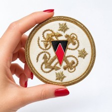 Vintage Yacht Club Commodore Gold Bullion Wire Blazer Badge Crest Nautical picture