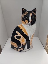 Cats By Nina Lyman Vase Calico Cat Green Eyes 11
