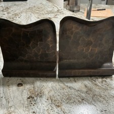 The Avon Copper Smith Hand Wrought Solid Copper Bookends Arts & Crafts picture