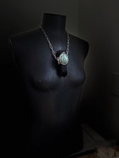 Labradorite Pentagram Pendant Necklace Black obsidian statement jewelry protecti picture
