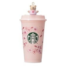 Starbucks Japan SAKURA 2026 Reusable Cup 473ml & Bearista Cap Cherry Blossoms picture