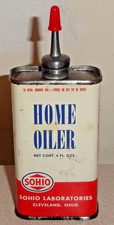 Vintage Old Lead Top SOHIO Labs 4 Oz Home Oiler Can - Handy Oil Tin w/ Graphics picture