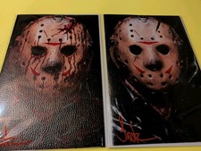 JASON FRIDAY THE 13TH LEATHER COVER ART BOOK BY SURTUR SIGNED BLOODY & NON... picture