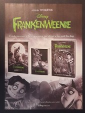 Disney's FRANKENWEENIE by Tim Burton 2012 Artwork ~ Magazine Page PRINT AD picture