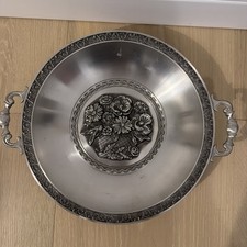 Vintage European Pewter Union Serving Dish With Handles picture