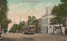 Main Street Stroudsburg PA Trolley Streetcar Postcard 1908 Valentine & Sons picture