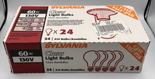 Vintage Sylvania Clear Bulbs 60w Case Of 24 Standard A19 Indoor Sealed Box NOS picture