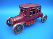 Vintage A.C. Williams Automobile Bank Cast Iron 3 Passenger Car Original Paint picture