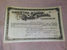 Vintage Original 1925 Elementary Public School Teaching Certificate Kansas City  picture