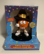 Vtg 1999 M&Ms Talking Animated Halloween Candy Dish MIB Intact Never Removed picture