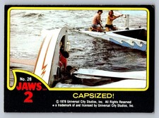 1978 Jaws 2 Trading Card #28 Capsized Scene Vintage Movie Collectible picture