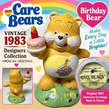 VTG 1983 Care Bears Birthday Bear Ceramic Figurine Designers Collection Taiwan picture