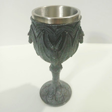 Ebros Winged Dragon Guardians Goblet Chalice Stainless Steel Fantasy picture