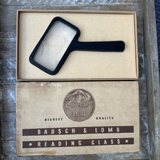 VTG 1920s/30s Bausch & Lomb Magnifying Reading Glass Original Box BLACK Bakelite picture