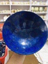 Large Handcrafted Lapis Lazuli Bowl Genuine Gemstone Big Size picture