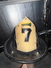 Cairns 5A Leather Firefighter Helmet FDNY New York Fire Helmet Lid Front Antique picture
