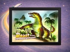 Framed The Beast from 20,000 Fathoms Print | ClassicSciFi Retro Monster Art 12×8 picture