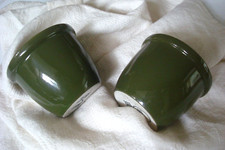 2-PC Vintage Hall Pottery USA Green Custard Baking Ramekin Cooking Cups 351 ½ picture