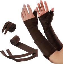 1 Pair Medieval Hand Wraps Renaissance Arm Wraps Cotton Fabric Bracers | picture