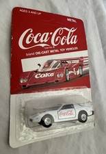 1988 Coca-Cola Die-Cast Metal Toy Car White Coke #2 Team Turbo NIB Hartoy picture